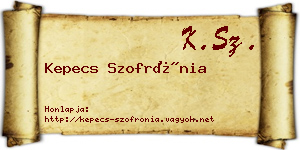 Kepecs Szofrónia névjegykártya